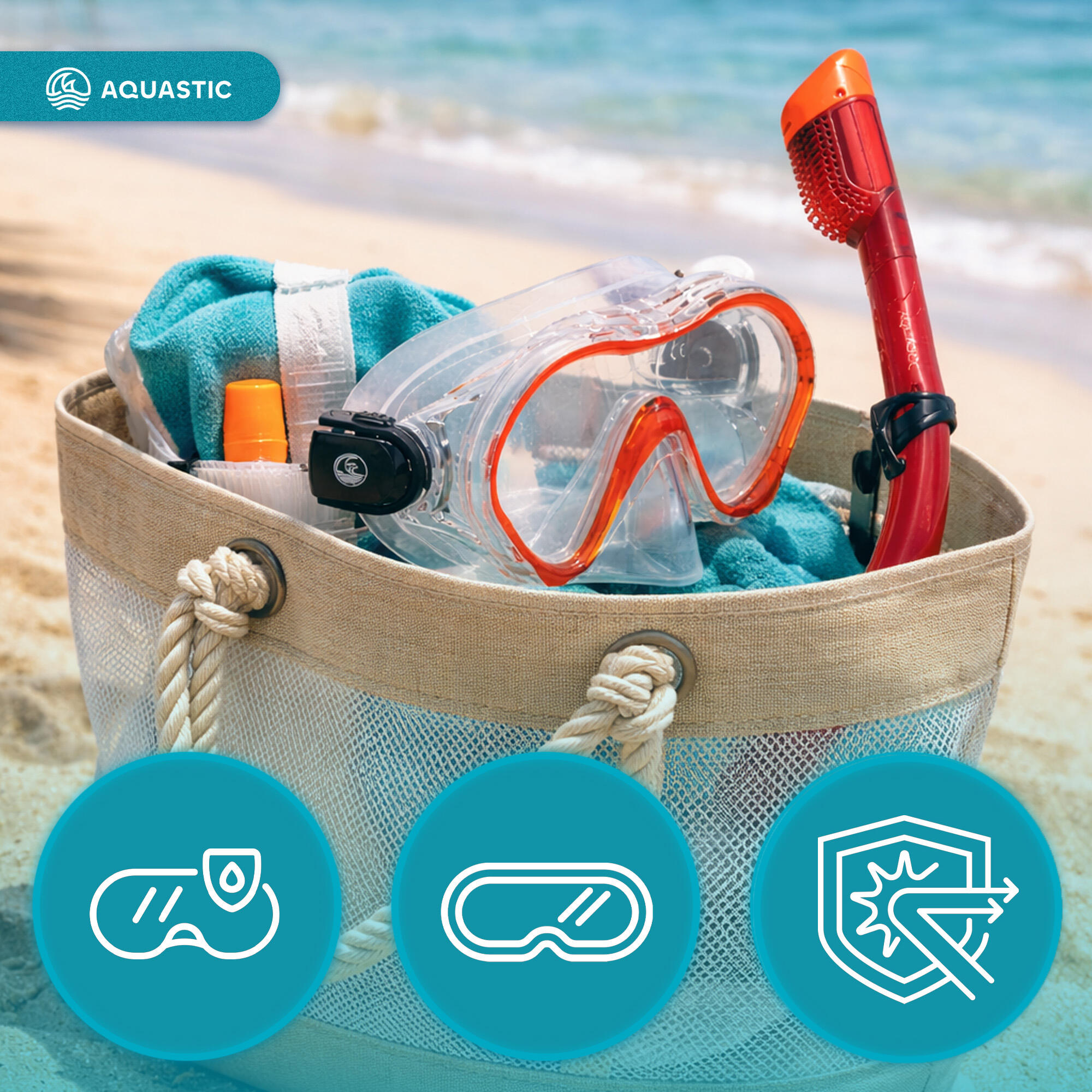 AQUASTIC Jetty-snorkelset 6/7
