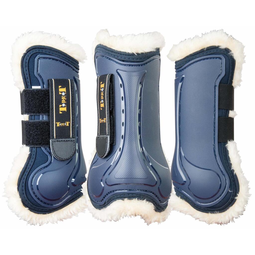 Open front gaiters for horses in sheepskin T de T Design