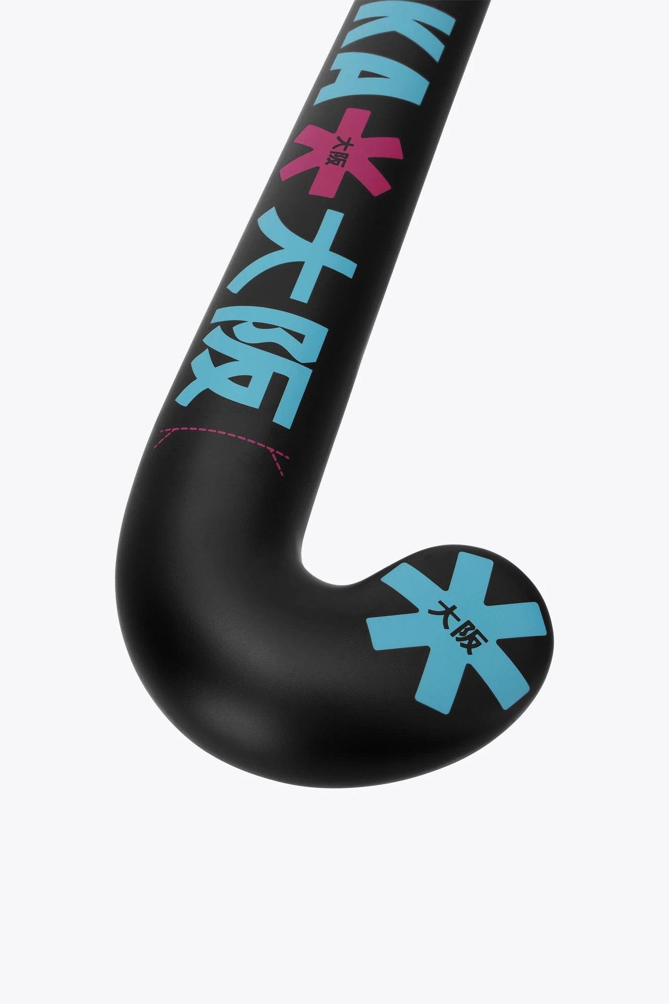 Mazza da hockey su prato Osaka Mid Bow 10 | Retro Blu-Lampone 3/6