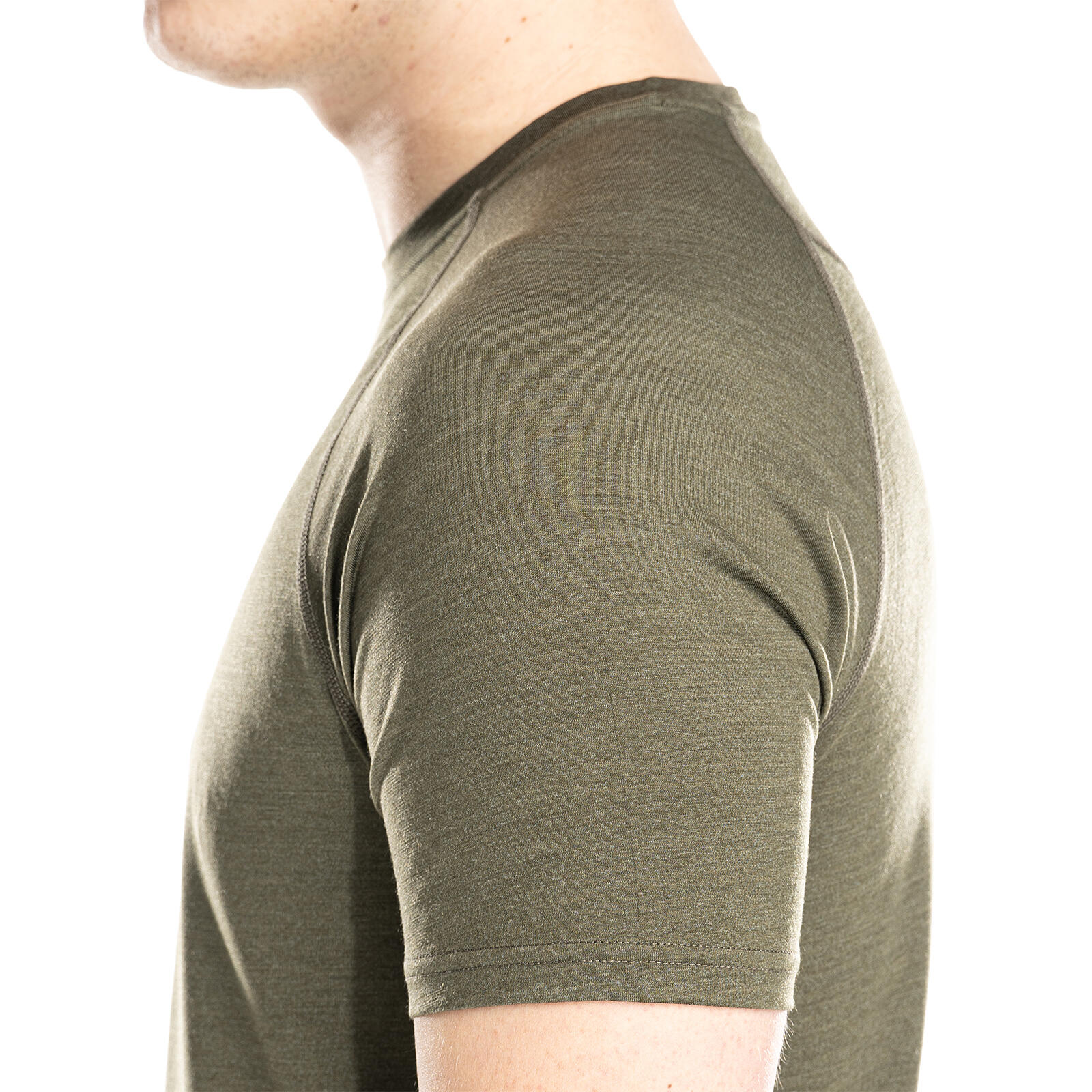 Nilo Merino Baselayer Shirt Herren kurzarm Wandern - dunegreen 7/7