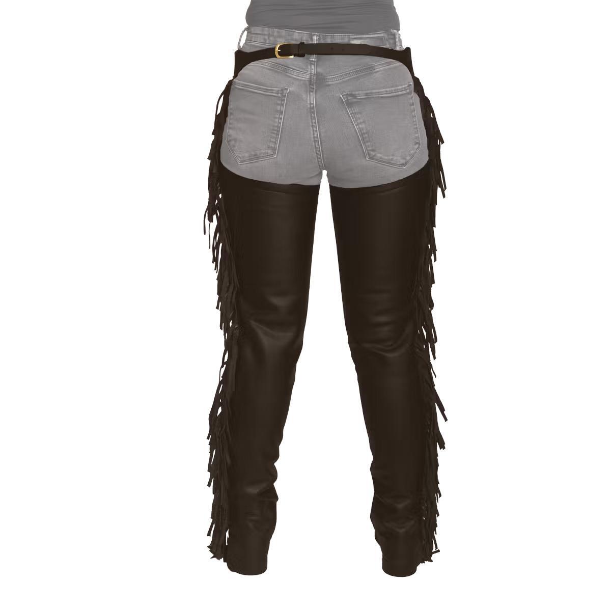 Chaps de cuero sintético con flecos para mujer Dy'on 3/5