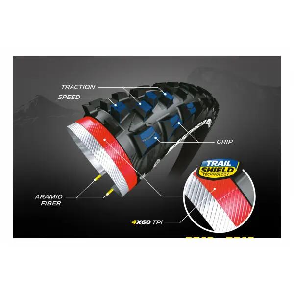PNEU VTT 27.5X2.60 MICHELIN WILD AM PERFORMANCE LINE  NOIR TS (66-584) 3/4
