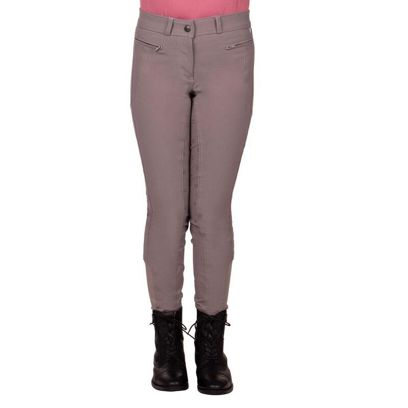 Pantaloni echitație QHP Victoria cu grip complet
