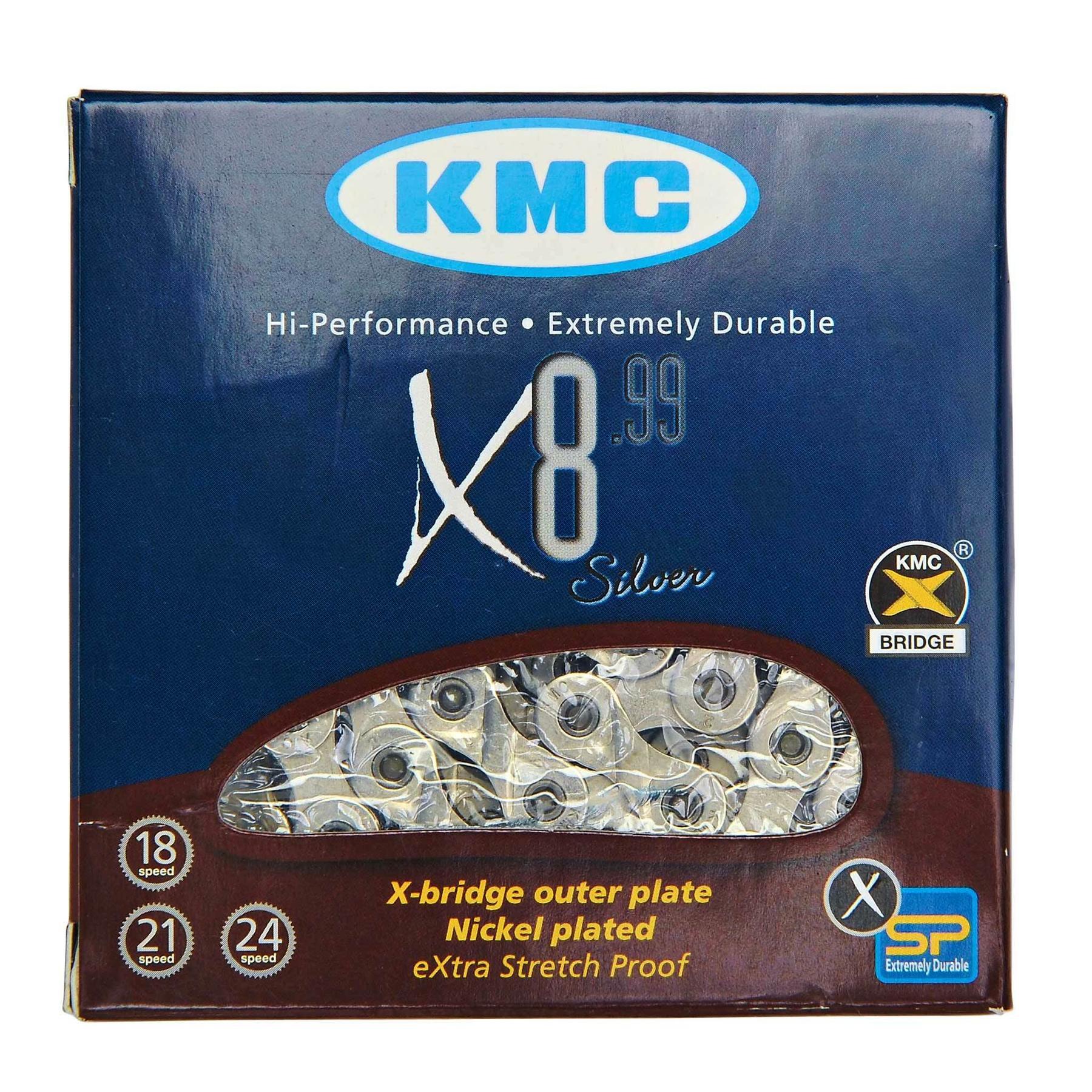 KMC X8 Chain 114 Links Silver 4/4