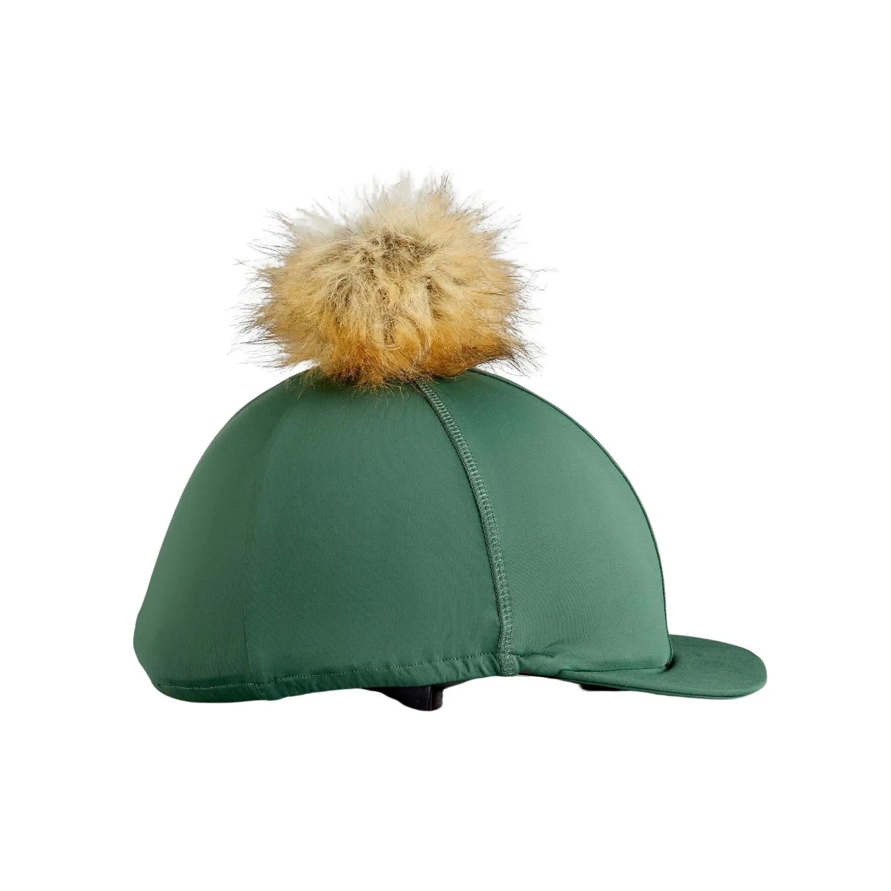 Riding helmet cap in jersey with faux fur pompom Premier Equine 3/6
