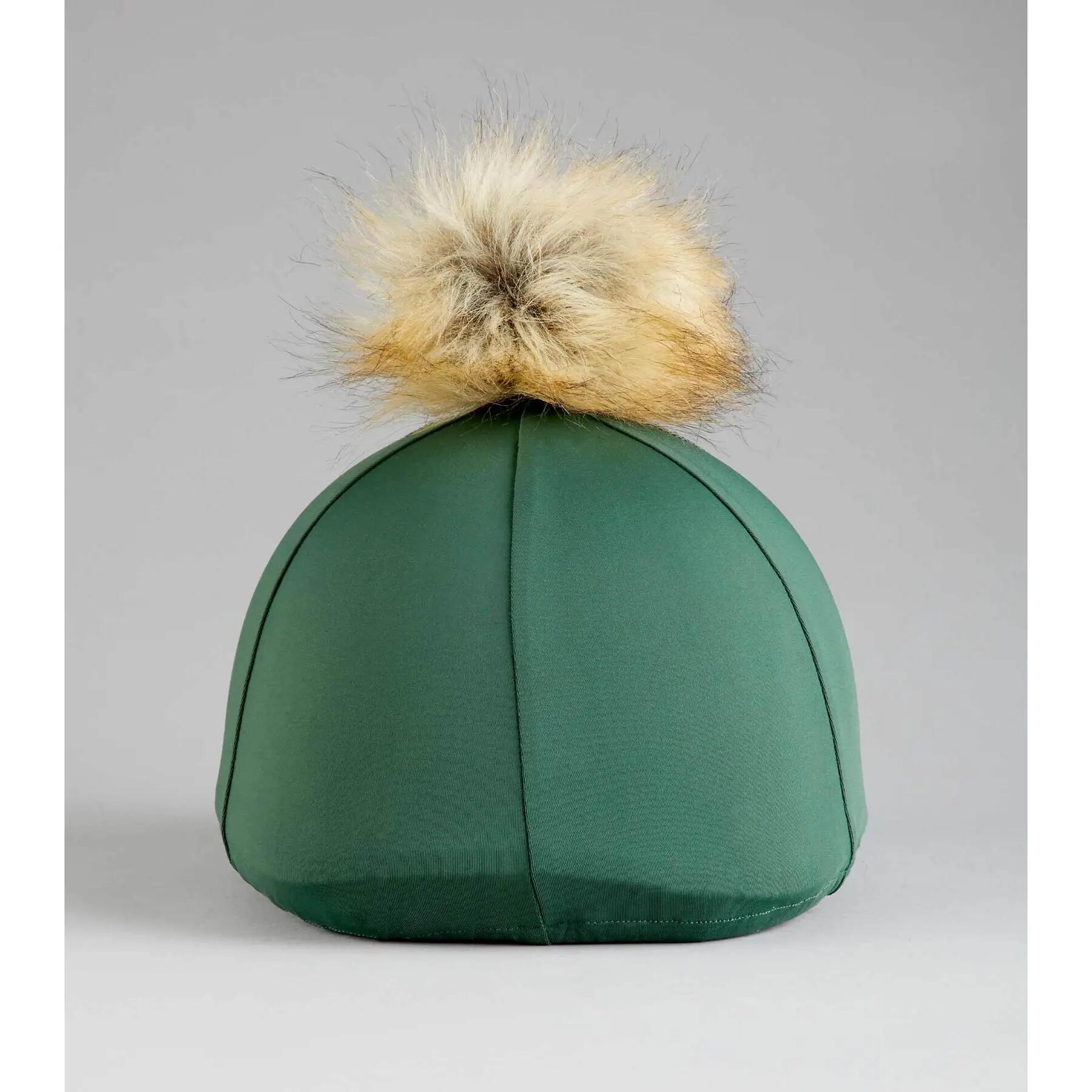 Riding helmet cap in jersey with faux fur pompom Premier Equine 2/6