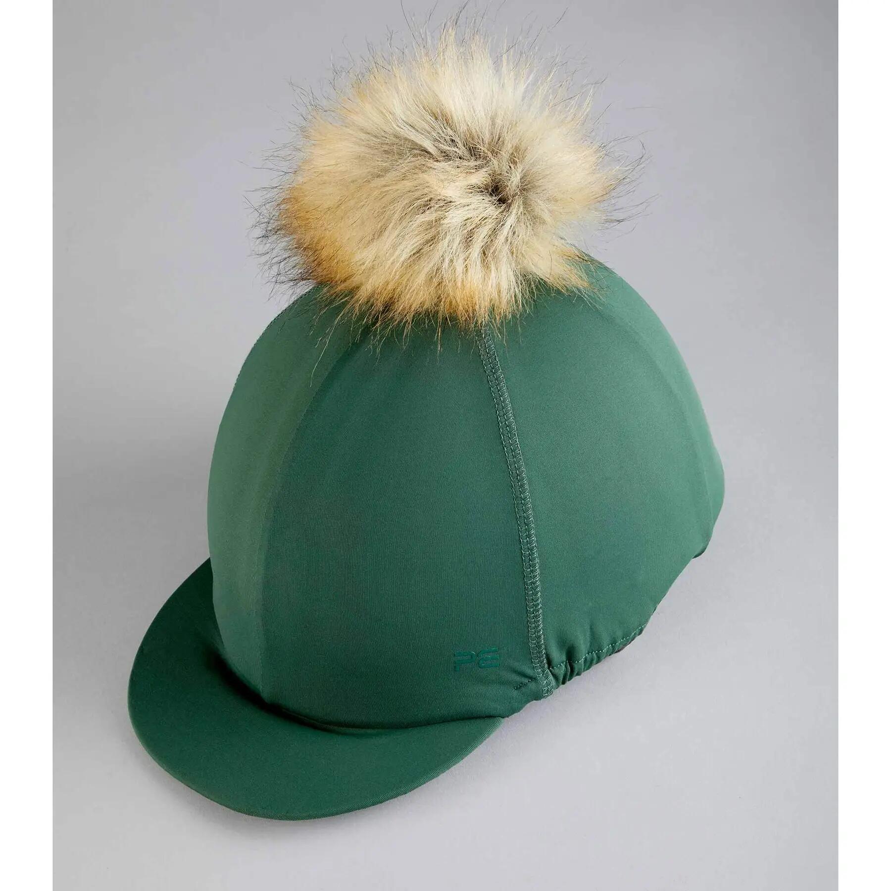Riding helmet cap in jersey with faux fur pompom Premier Equine 5/6