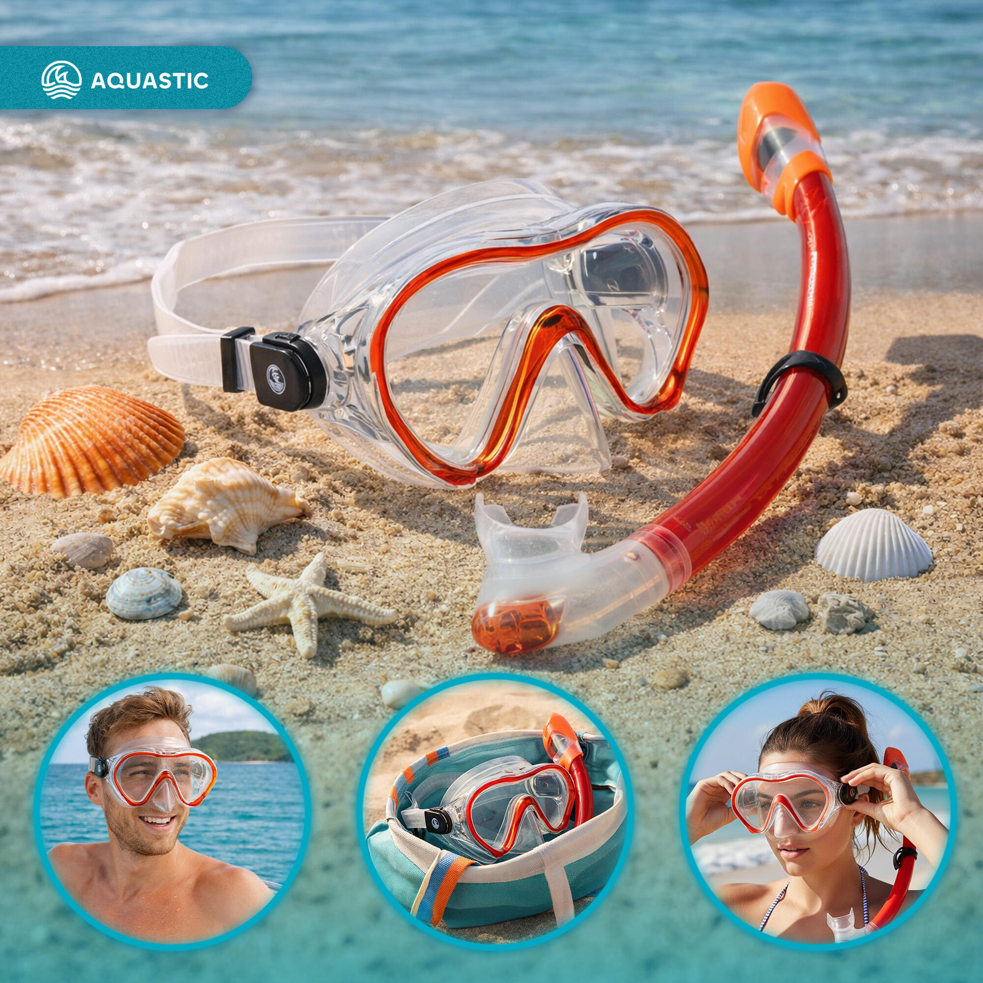 Set snorkeling per bambini AQUASTIC Minke 4/7