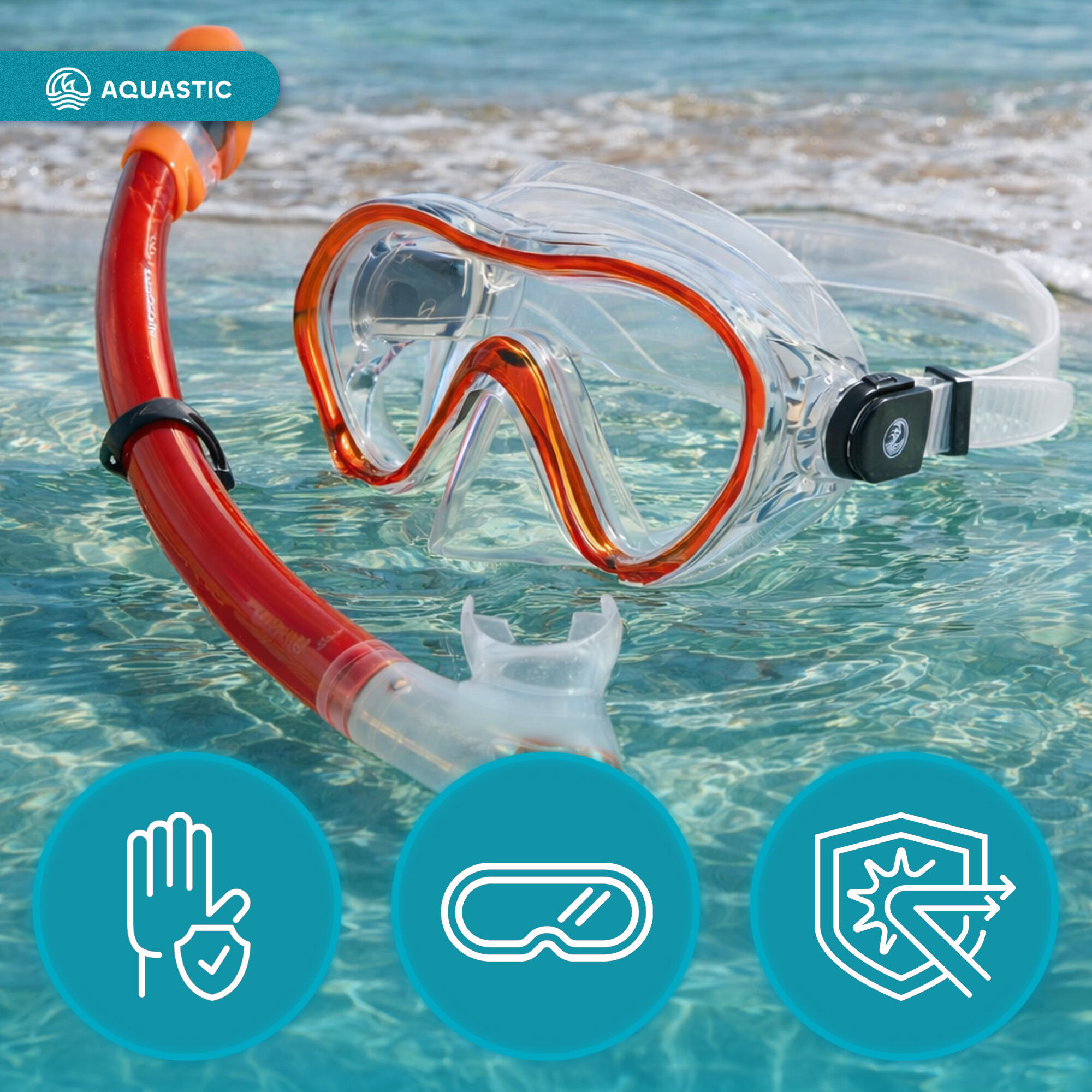 Set snorkeling per bambini AQUASTIC Minke 6/7