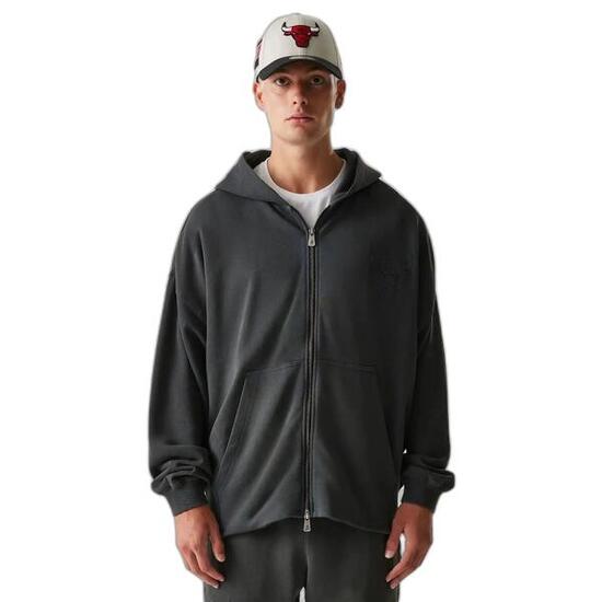 Bluza z kapturem Chicago Bulls z pełnym zamkiem Washed