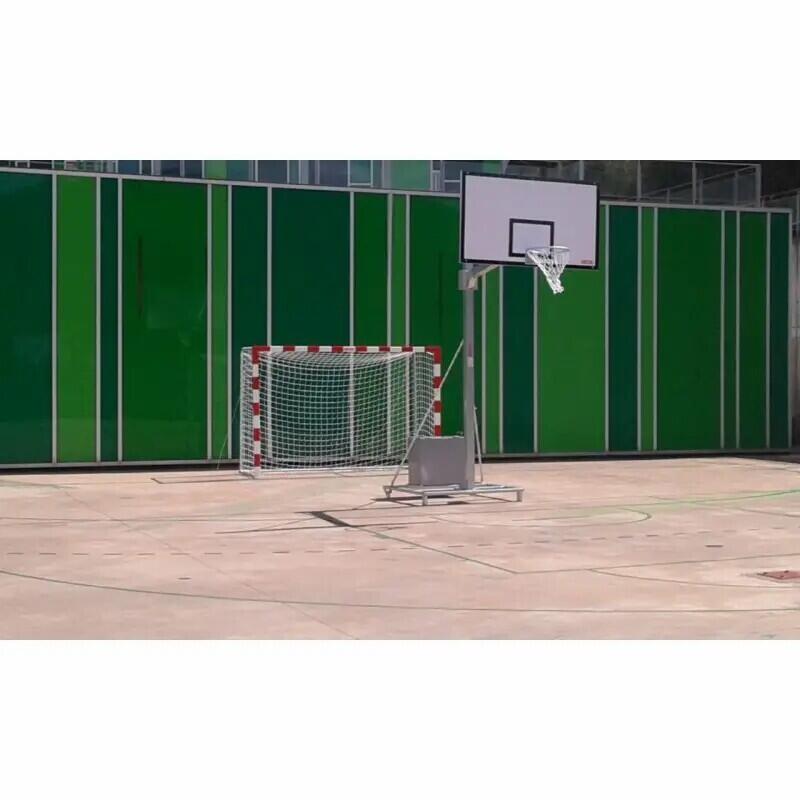 Juego de 2 canastas de baloncesto galvanizadas con 2 ruedas y carro de transport 2/4