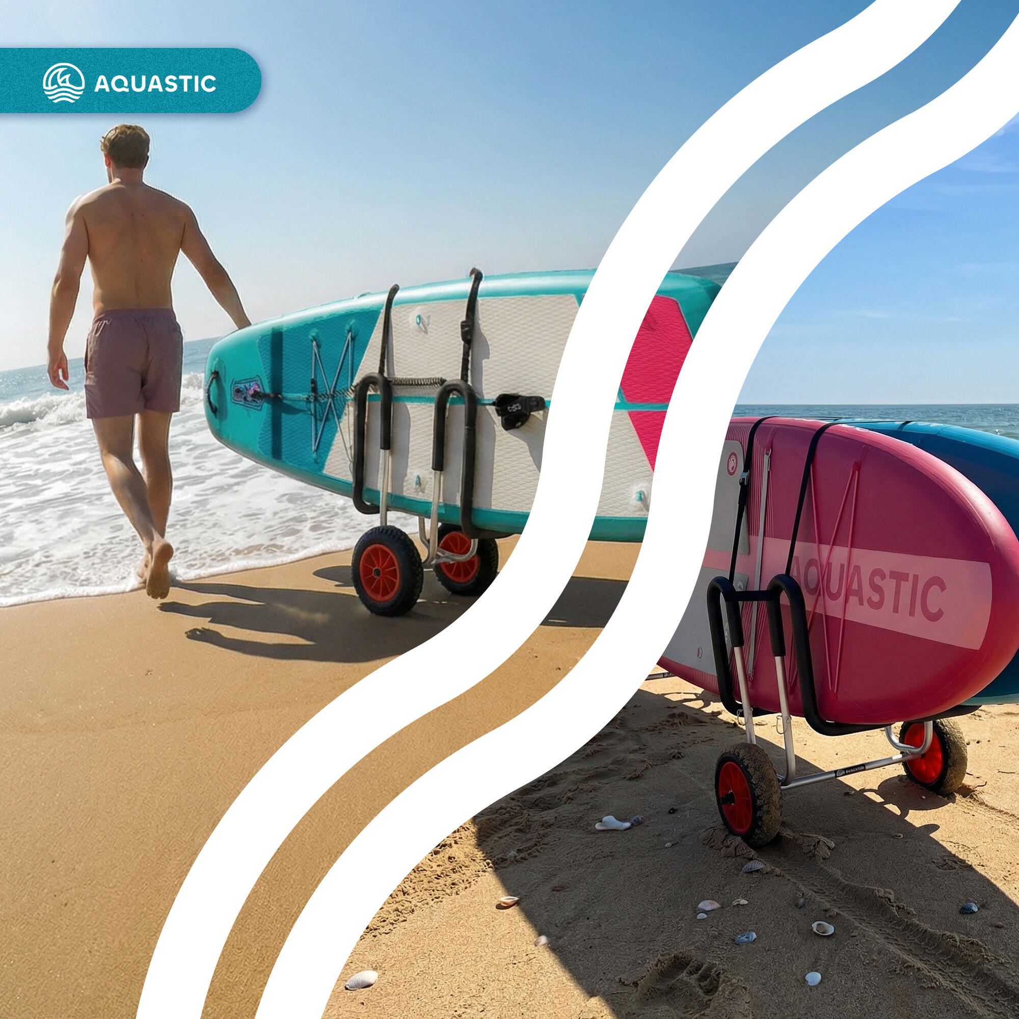 Wózek na 2 deski SUP AQUASTIC AQS-B5I015-NC 7/7