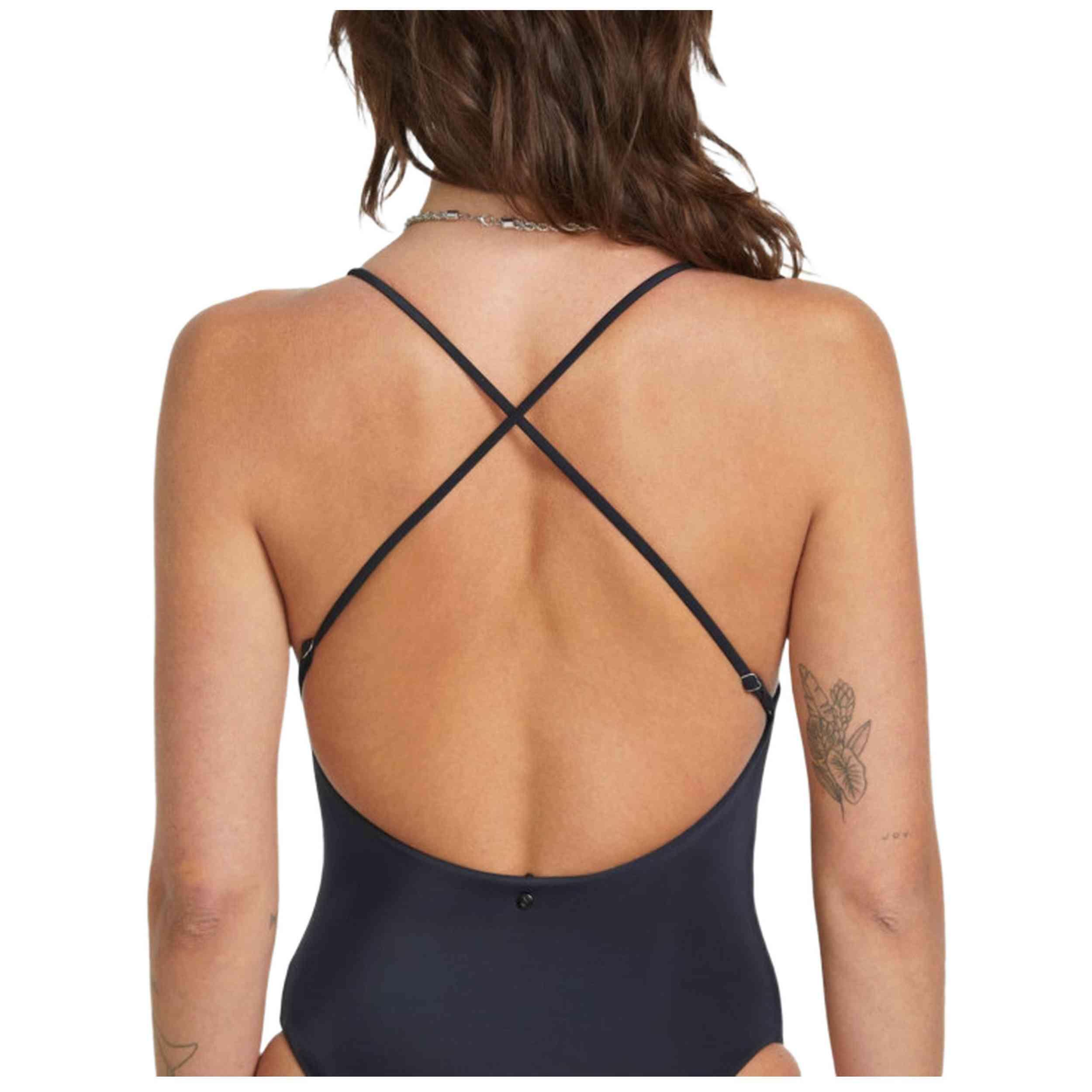 Traje de banho Volcom modelo O3012500-BLK para mulheres 3/4