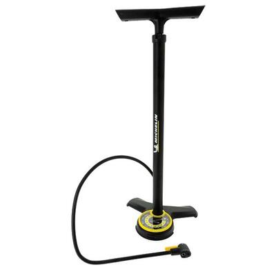 Stalen voetpomp met manometer michelin