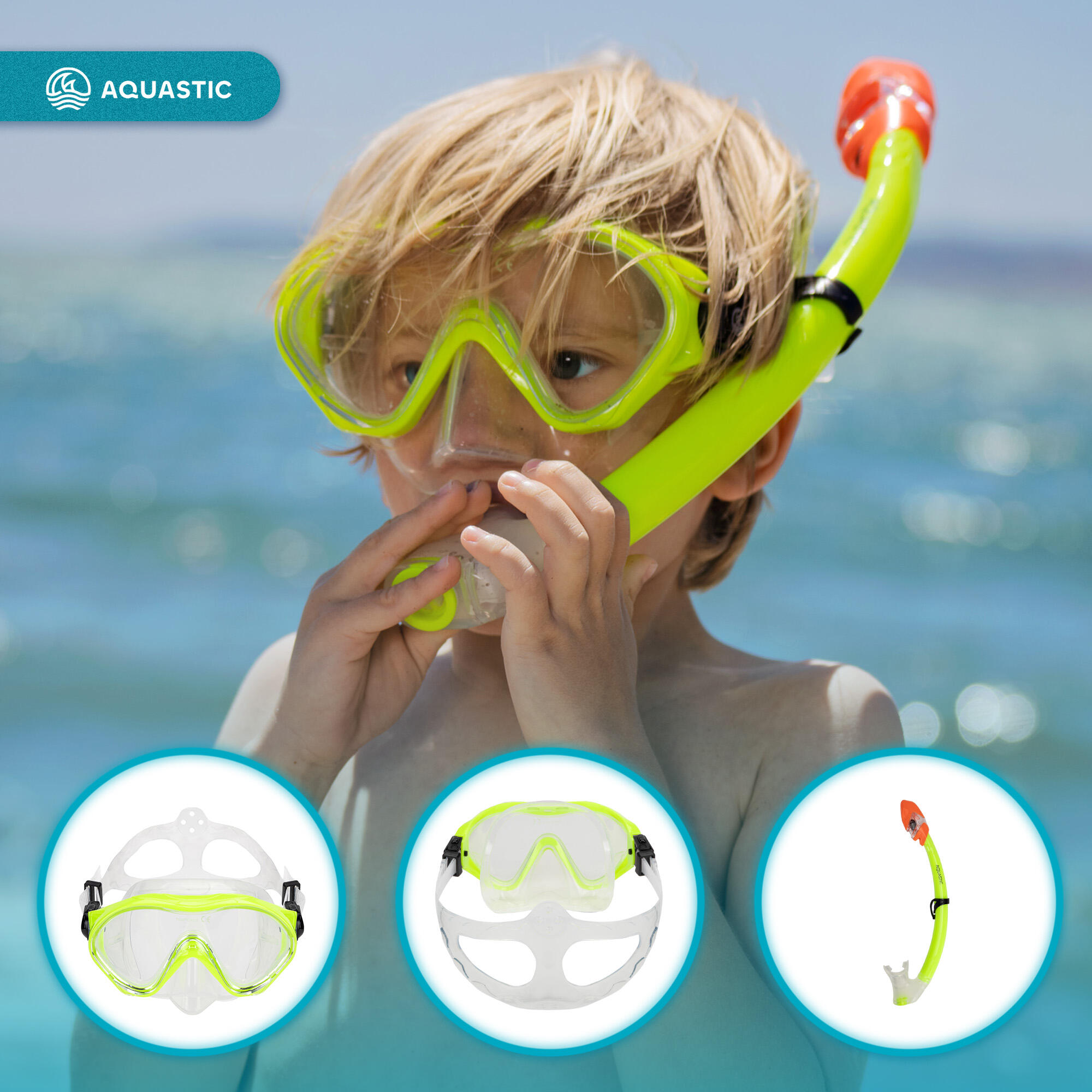 Ensemble de plongée en apnée pour enfants AQUASTIC Minke 3/7