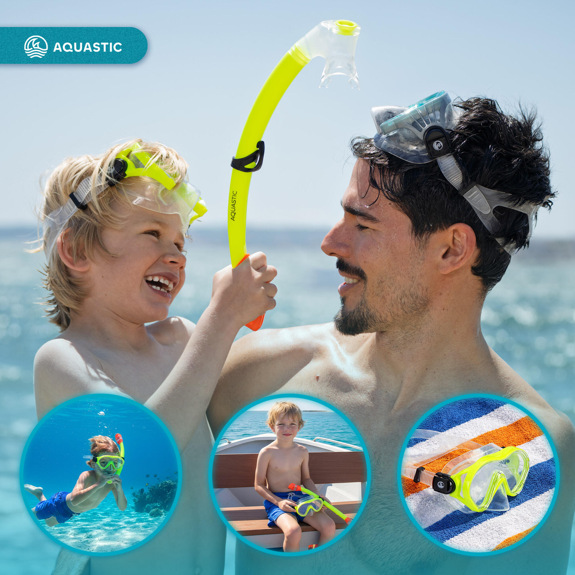 Ensemble de plongée en apnée pour enfants AQUASTIC Minke 4/7