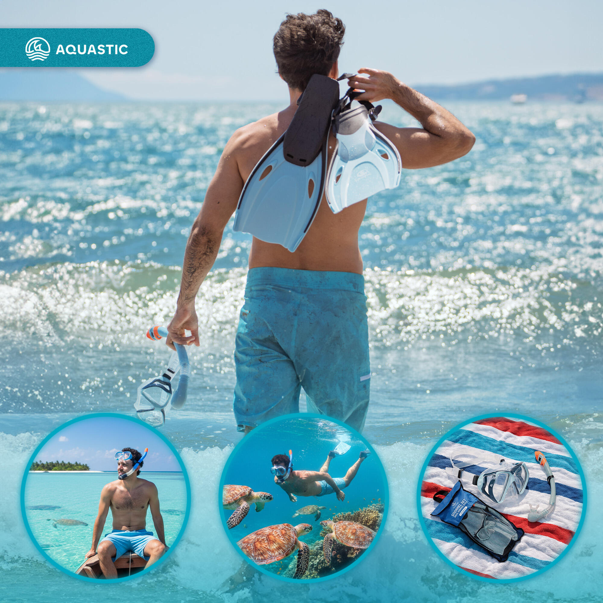 AQUASTIC Set per lo snorkeling in secca 6/7