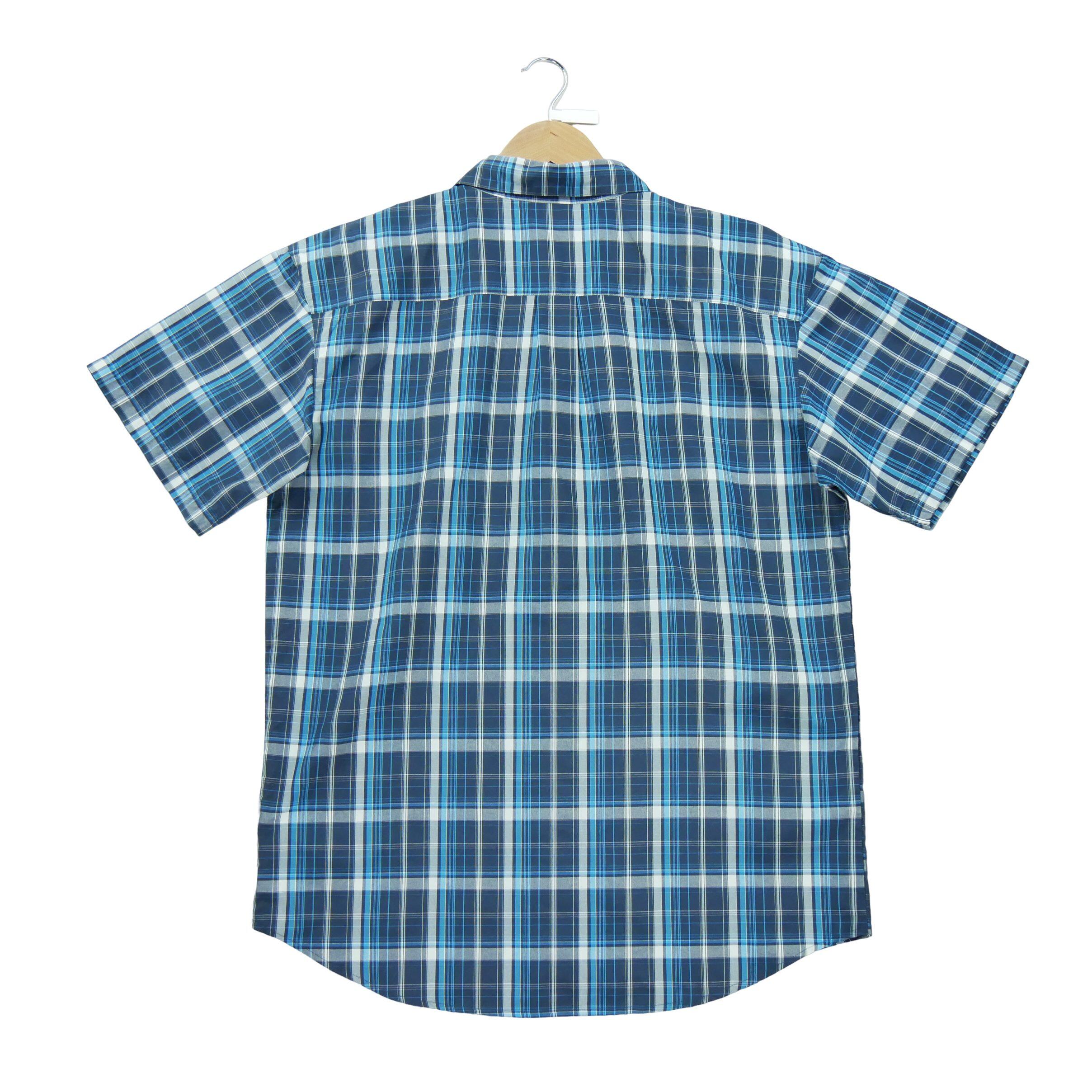 Camicia a quadri casual blu da uomo 2/6