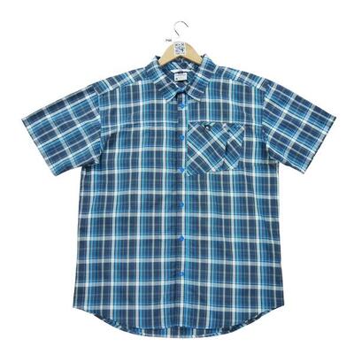Camicia a quadri casual blu da uomo