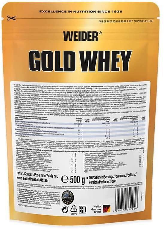 Concentrato di siero di latte - Gold Whey - Vaniglia 500g 4/6