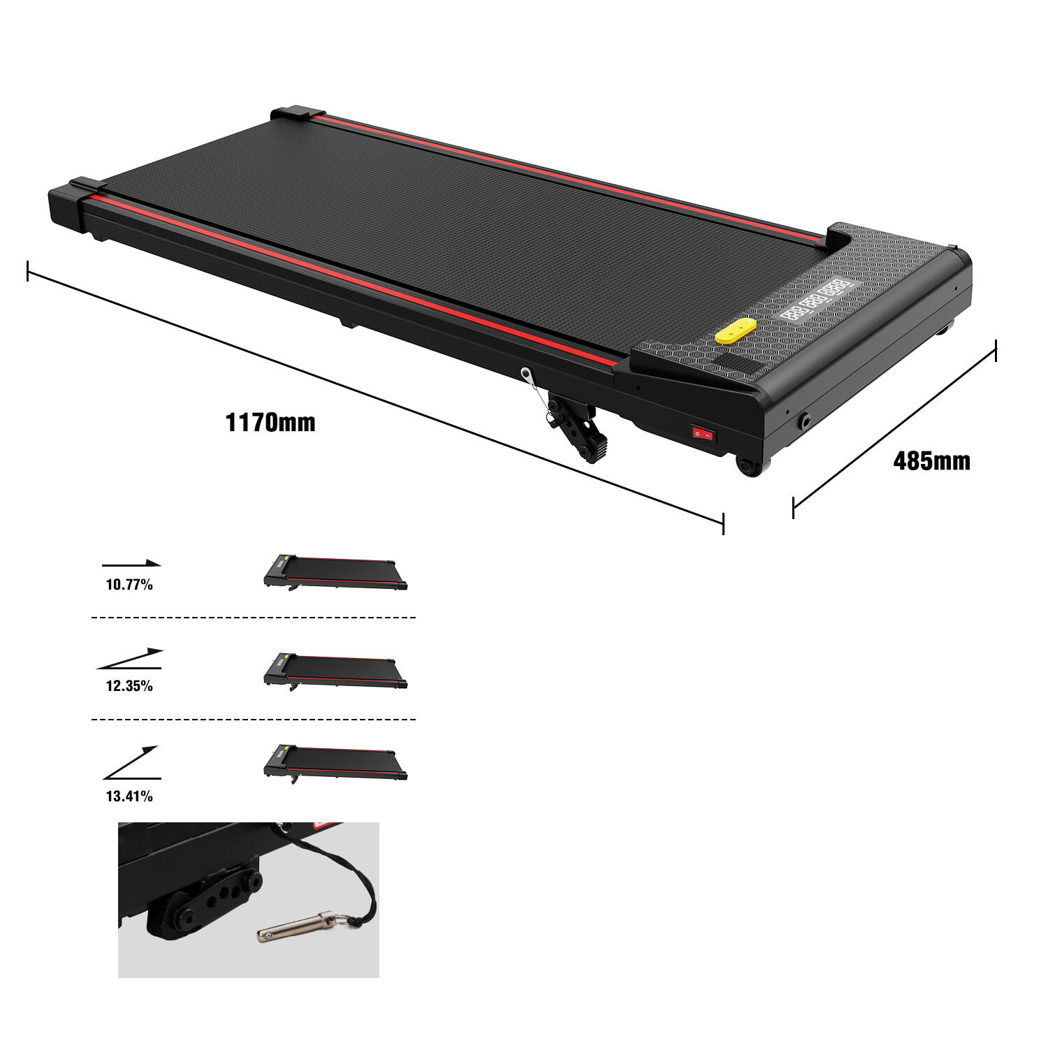Tapis roulant CITYSPORTS ZX1S, inclinazione regolabile 13,41%, 6 km/h 5/5