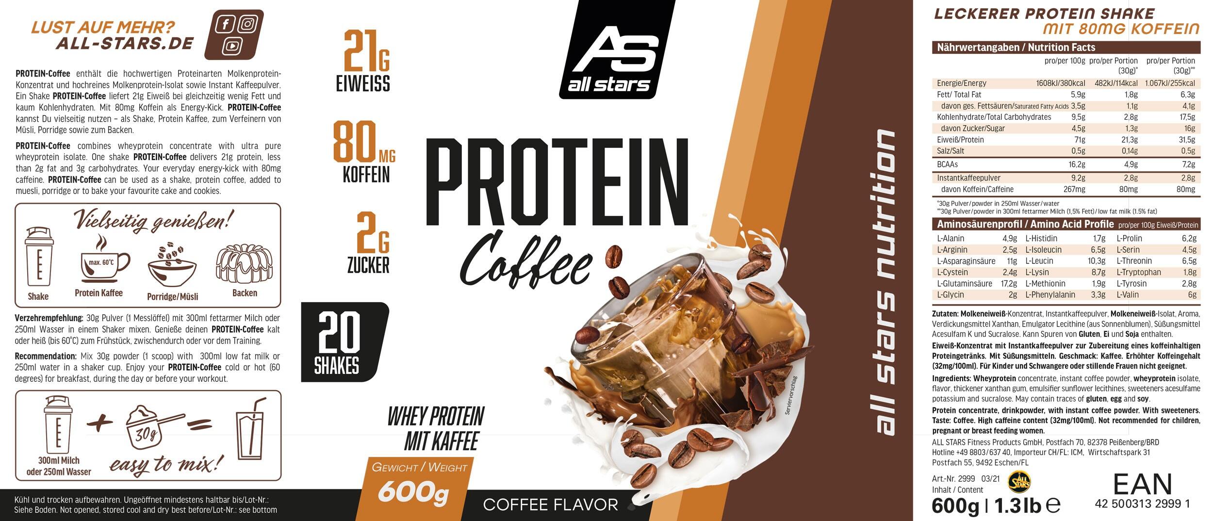 All Stars Protein Coffee 600 g 6/7