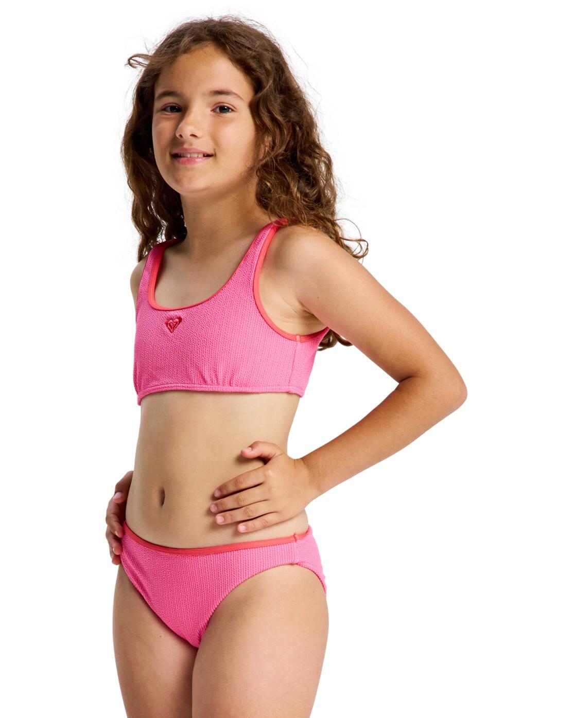 Zweiteiliges Bralette-Bikini-Set ARUBA SET Rosa Mädchen 6-16 3/4