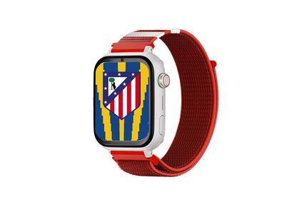 Montre SaveWatch Plus Atlético de Madrid, boîtier blanc, bracelet en tissu rouge