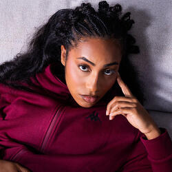 Veste à capuche manches longues femme Grittin rouge