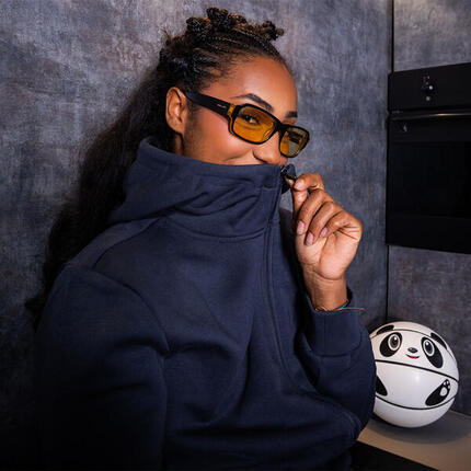 Veste à capuche manches longues femme Grittin gris