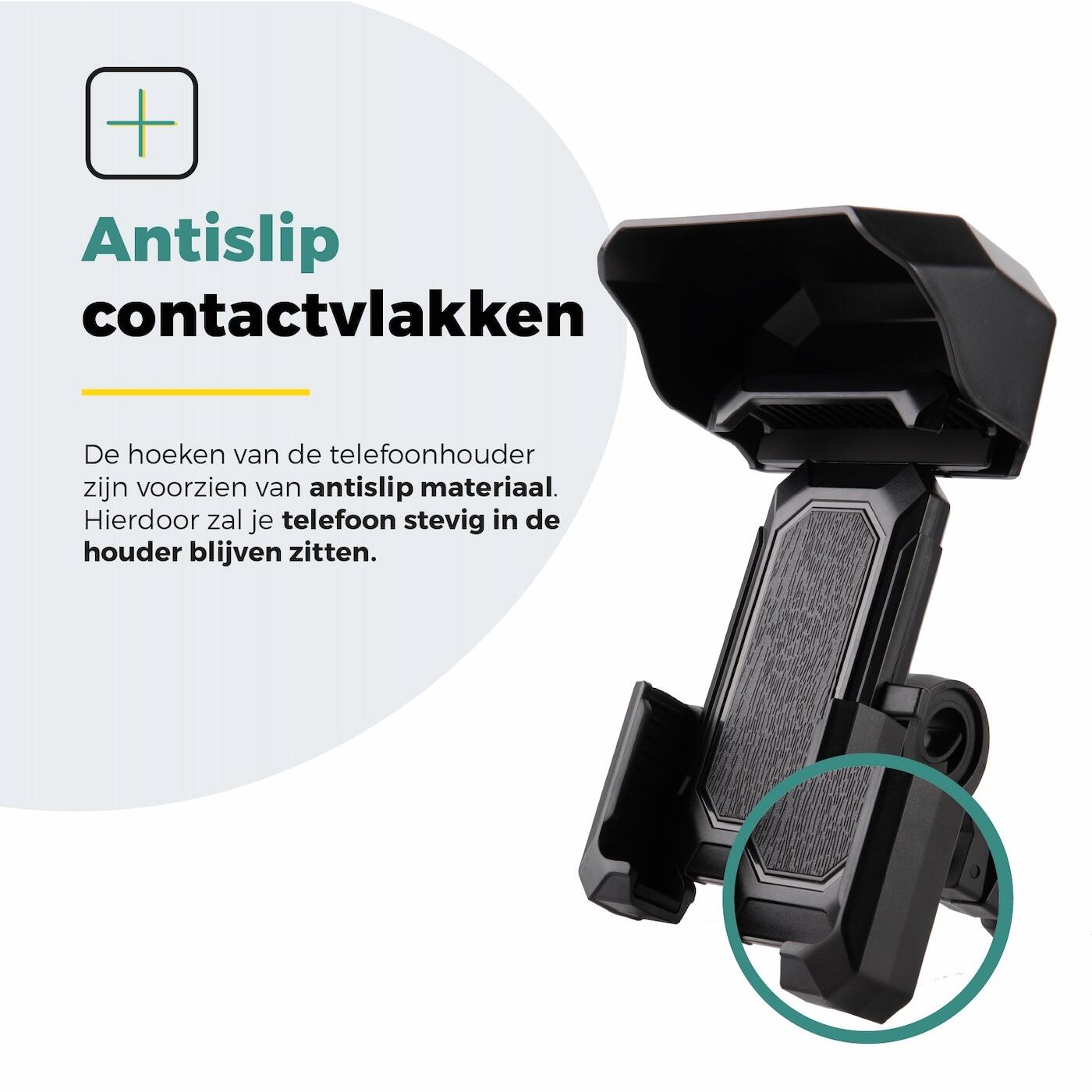 Voltano Protect Telefoonhouder Fiets - Zwart - Met Dakje Tegen Regen / Zon 5/7