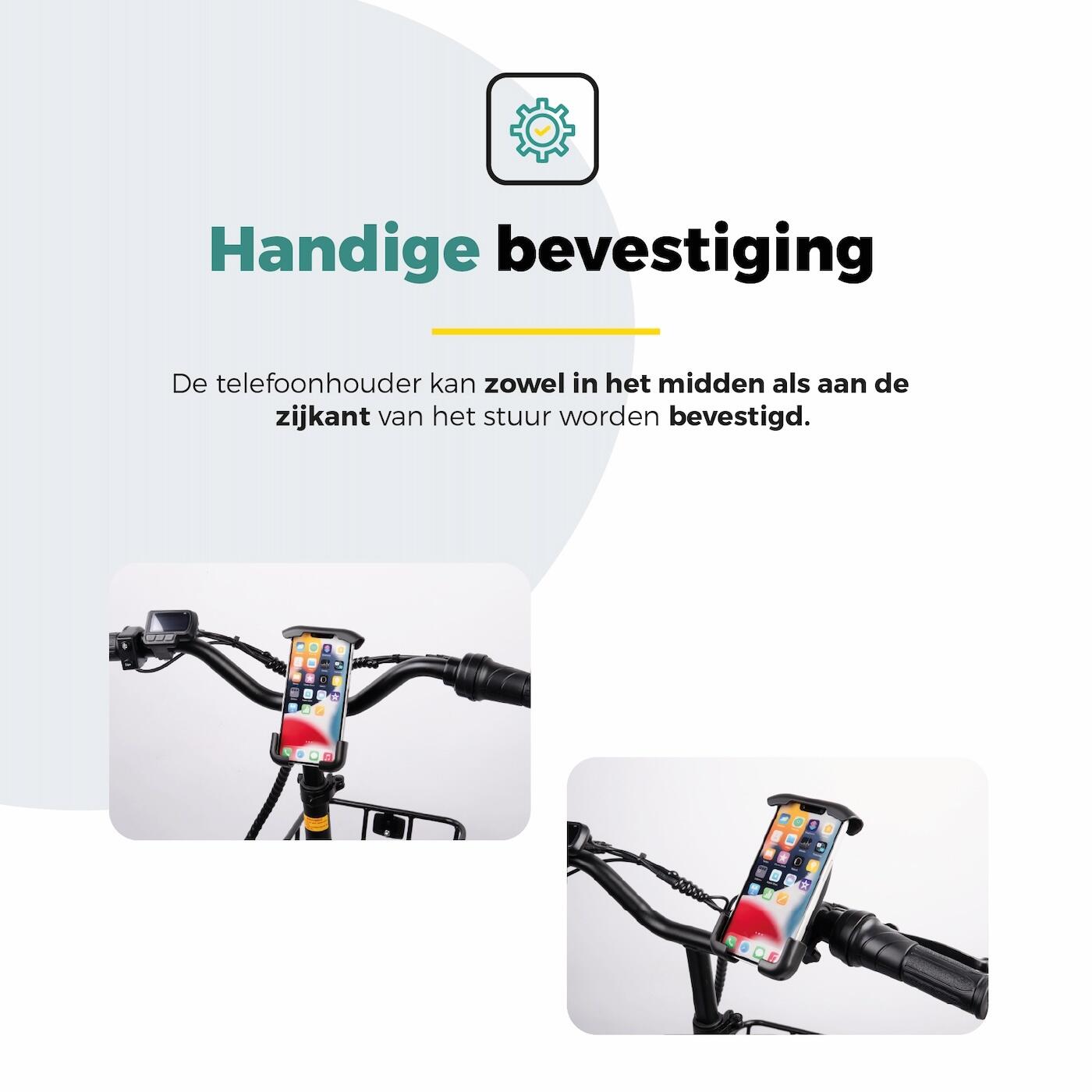 Voltano Classic Telefoonhouder Fiets - Zwart - Universeel 3/7