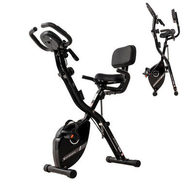 Hometrainer inklapbaar citysports zwart 2-in-1 12 weerstandsniveaus