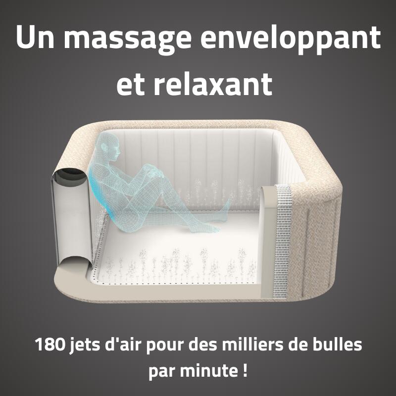 Bestway Spa gonflable carré Lay-Z-Spa Rome  AirJet EnergySense avec WiFi 5-7p 6/7