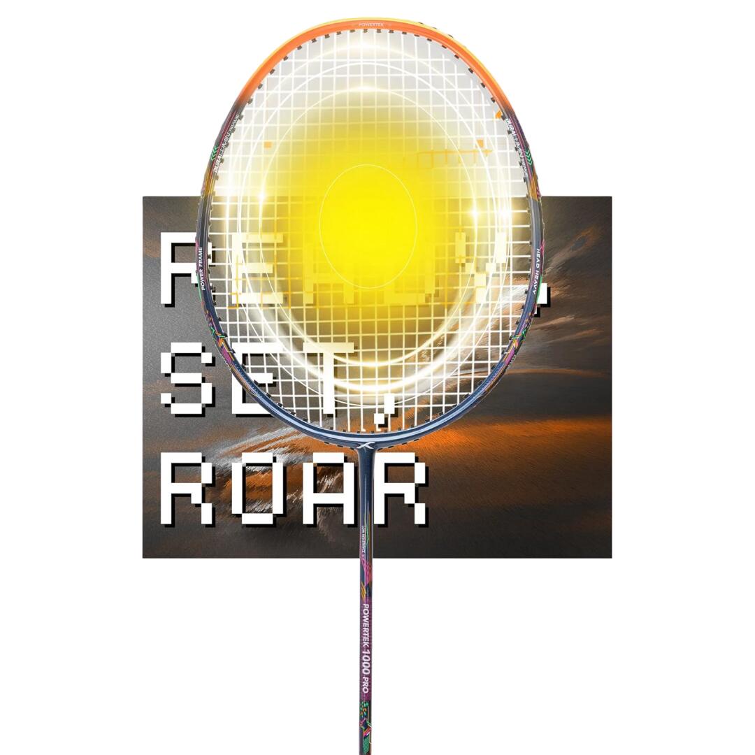 Badmintonschläger - Powertek 1000 PRO Schwarz/Orange 4/7