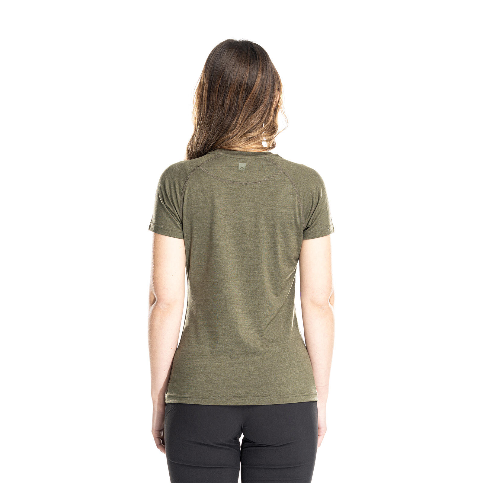 Nila Merino Baselayer Shirt Damen kurzarm Wandern - dunegreen 5/7