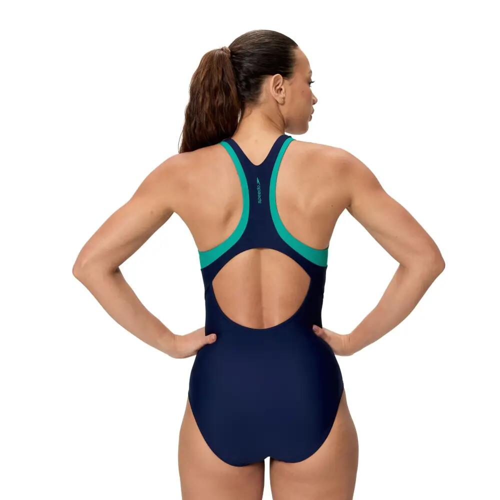 Fato de banho feminino Speedo Clrblk Racerback 2/5