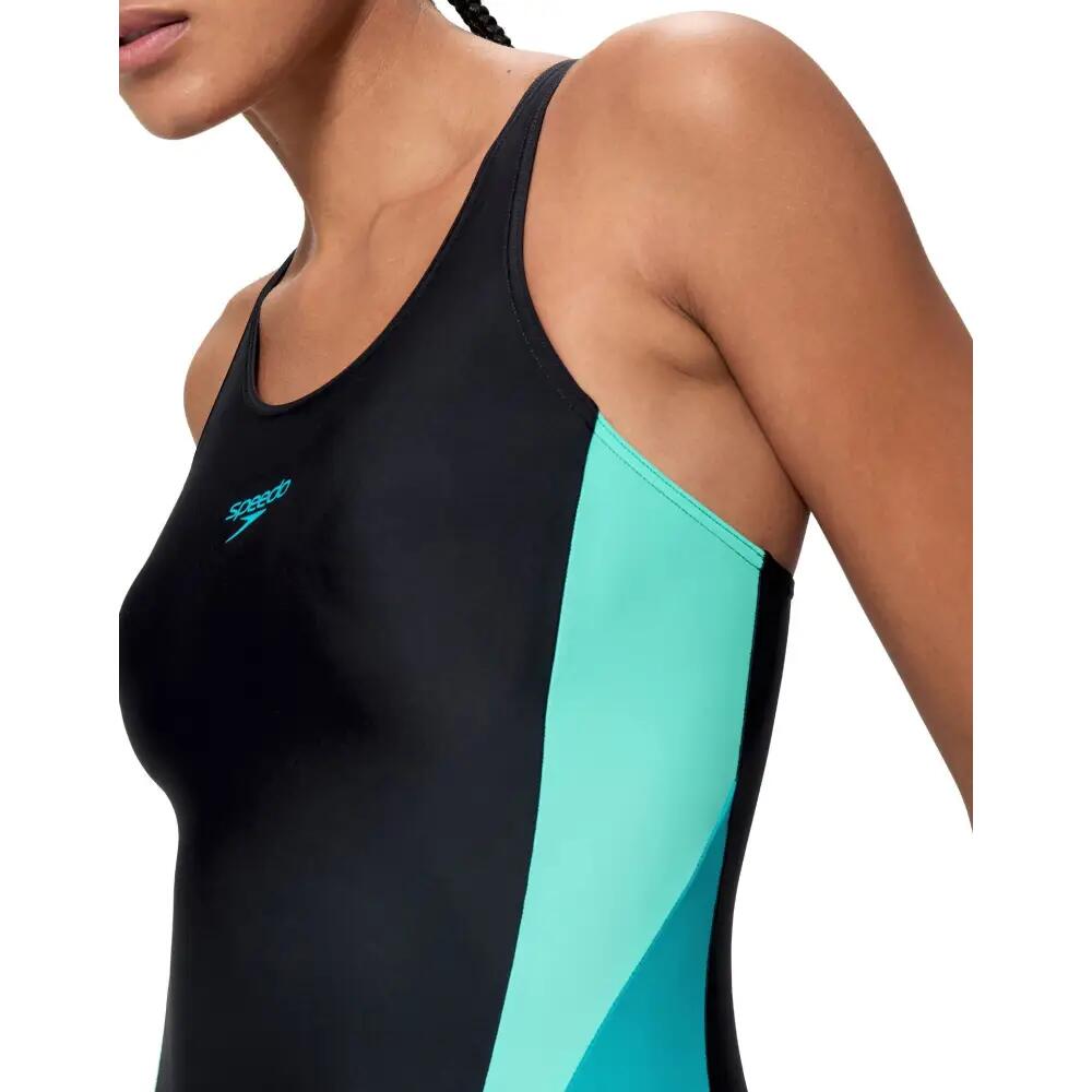 Costume Da Bagno Intero Blocchi Di Colore Donna Speedo Splice 2.0 Antracite Blu 4/5