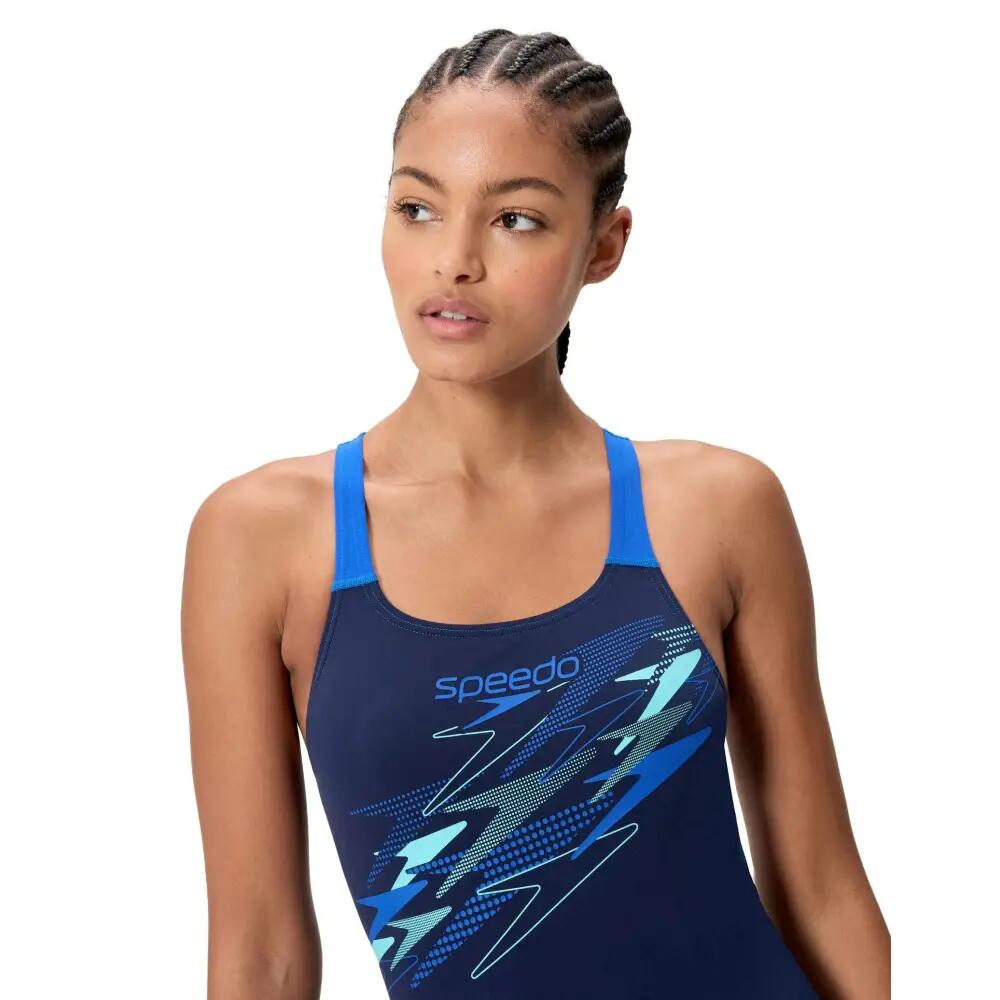 Speedo Medley Logo Medalist Swimsuit - Navy/Blue 4/7