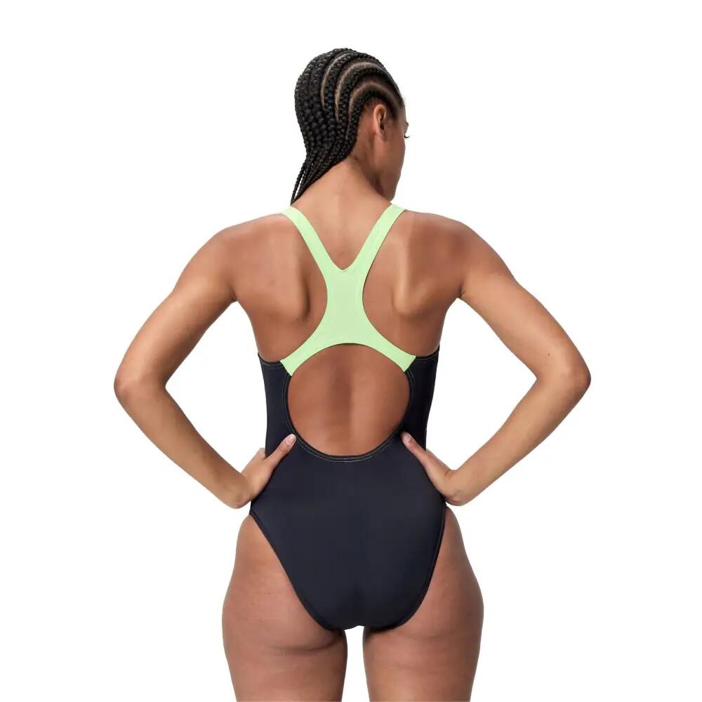 Costume intero Speedo Medley Logo Medalist nero/verde 2/5