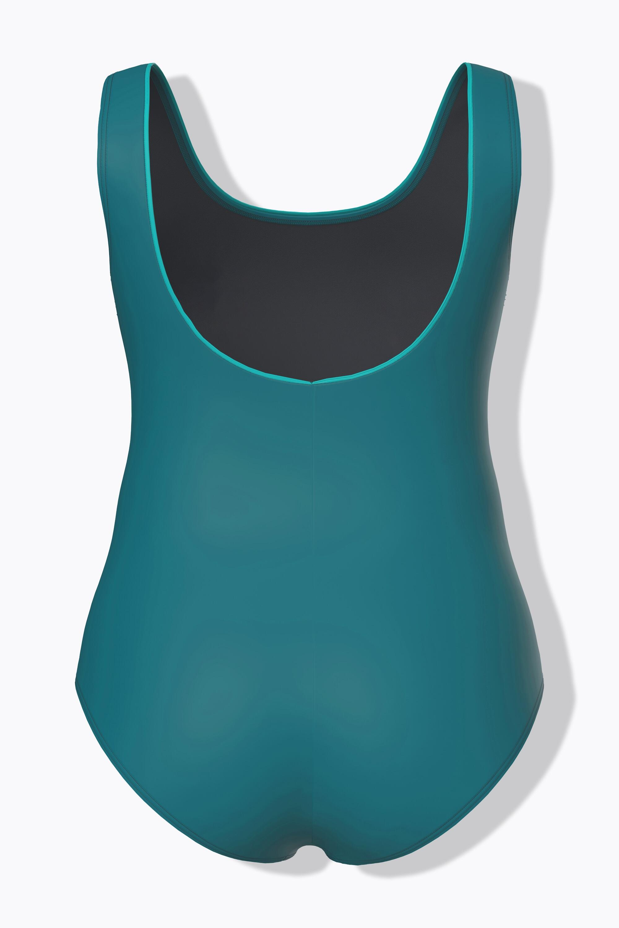 Femme Maillot de bain sans bonnets souples décolleté rond et bandes colorées 7/7