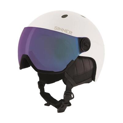 Sinner titan visor trans+ lens skihelm - wit