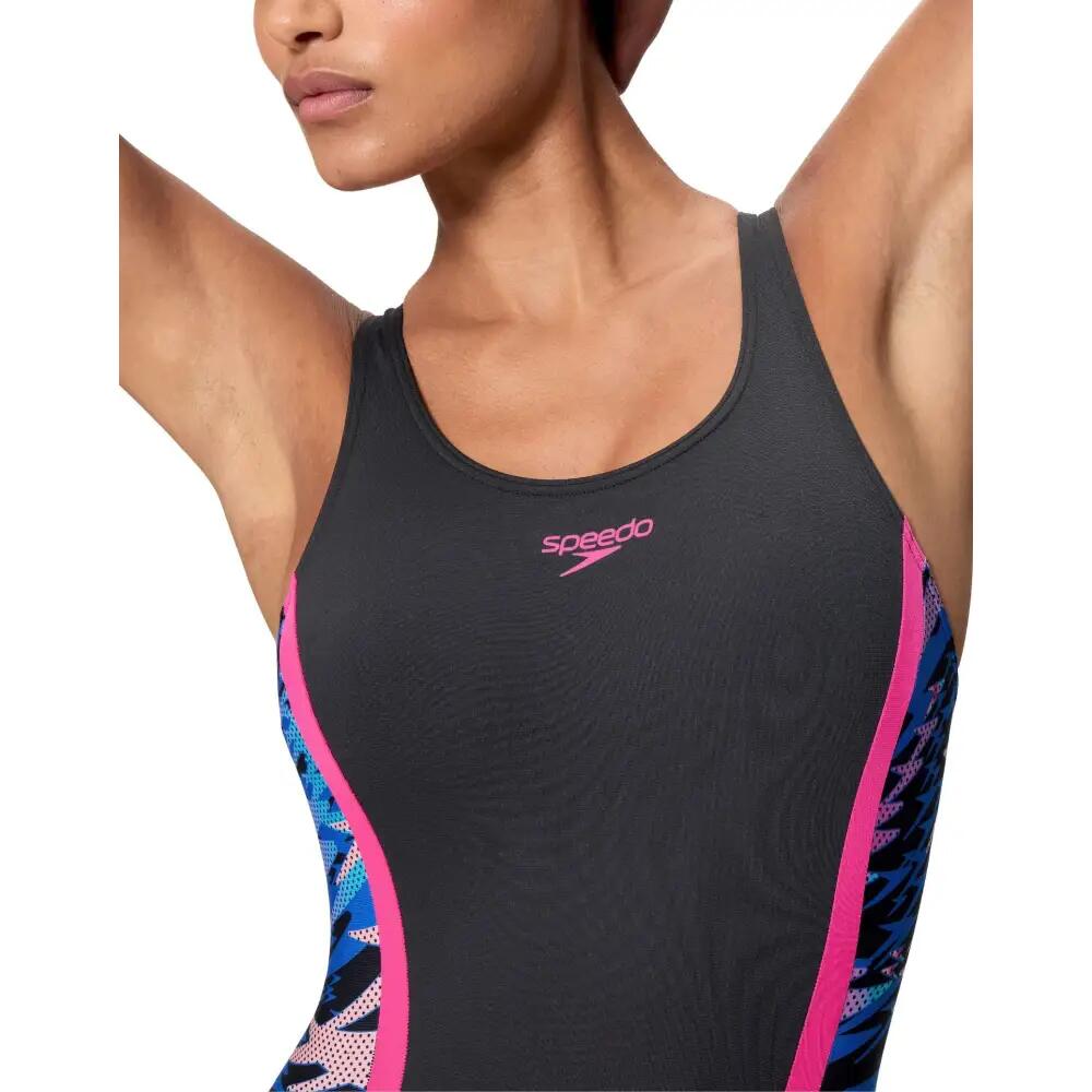 Dames Hyperboom Splice Muscleback Legsuit Badpak Zwart 4/7