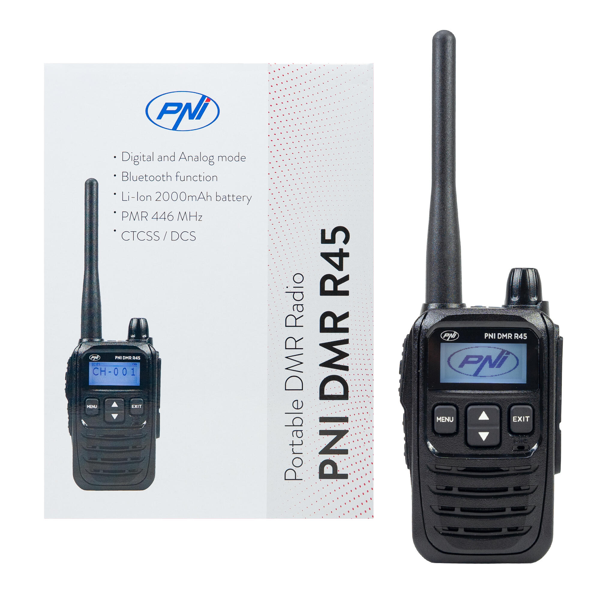 Statie radio portabila DMR R45 16 canale digitale si 99 canale analogice
