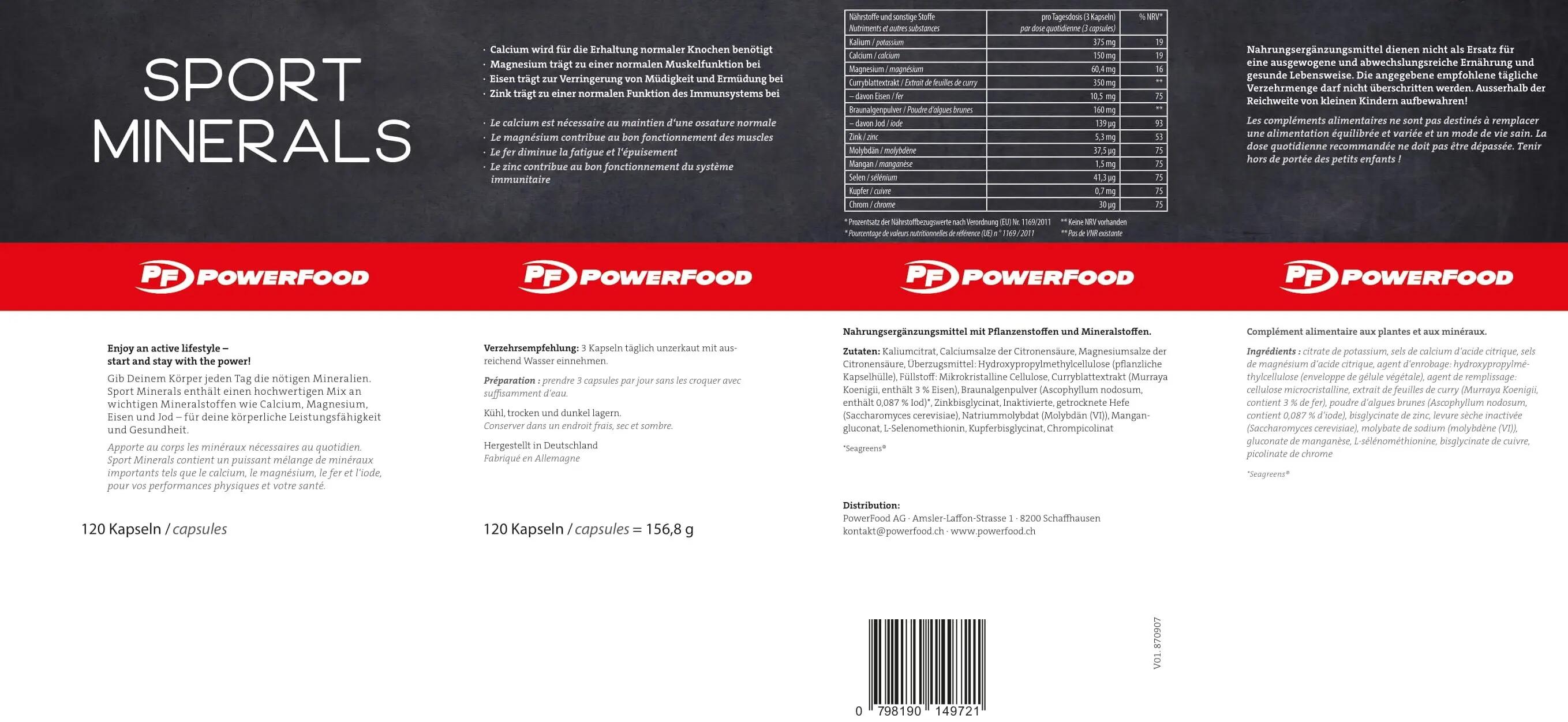 Powerfood One Sport Minerals 120 capsule 3/4
