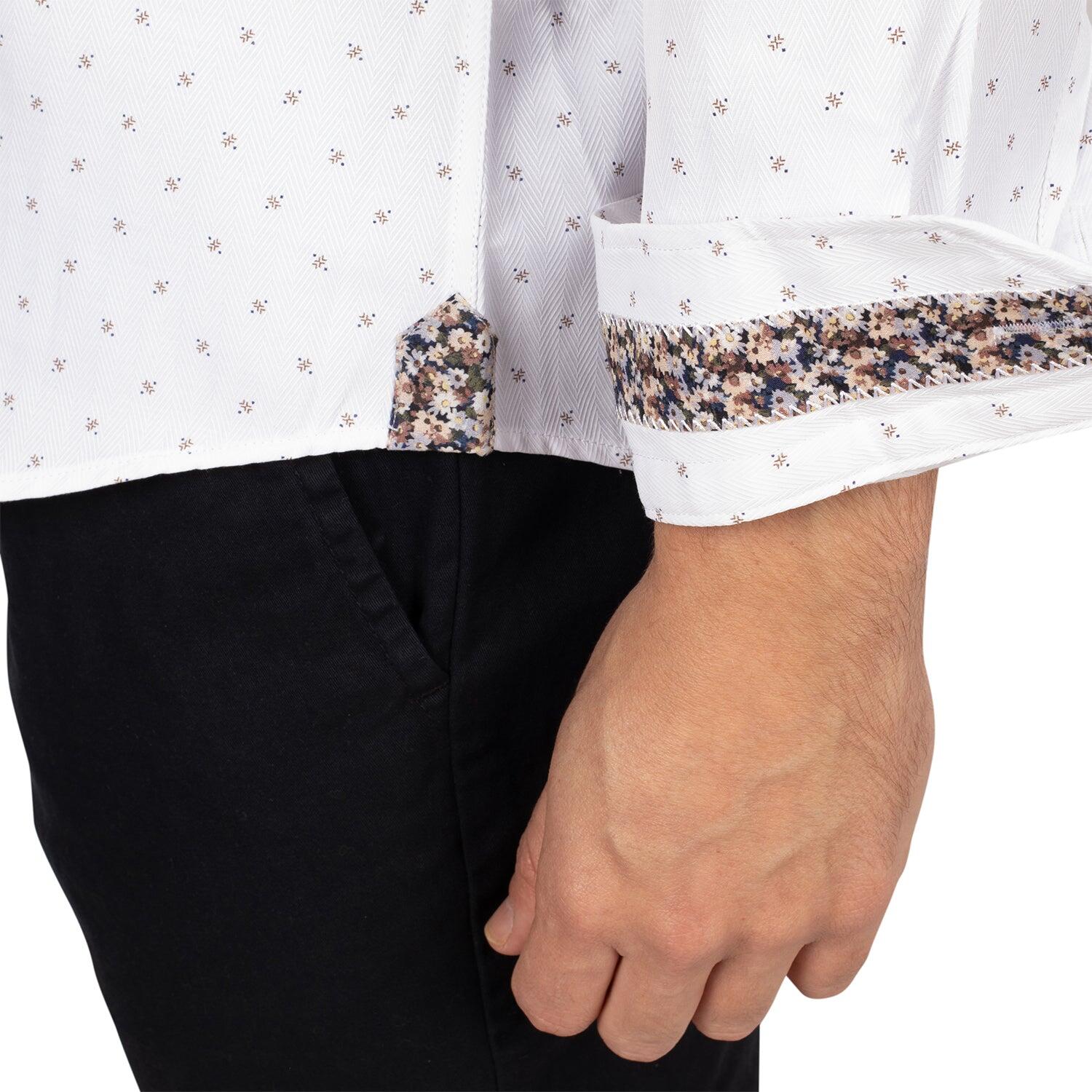 Chemise white flowers homme 3/3