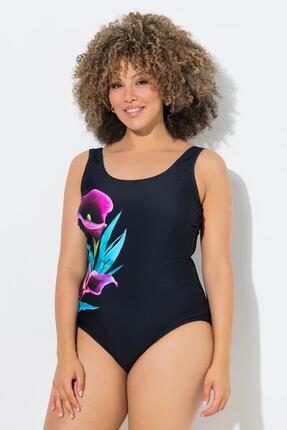 Femme Maillot de bain sans bonnets souples motif arums décolleté rond