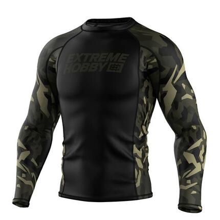 Langarm rashguard voor heren voor MMA EXTREME HOBBY JUNGLE PANTHER