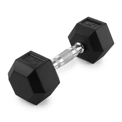 Gummierte Gusseisenhantel HEX 5 kg UpForm