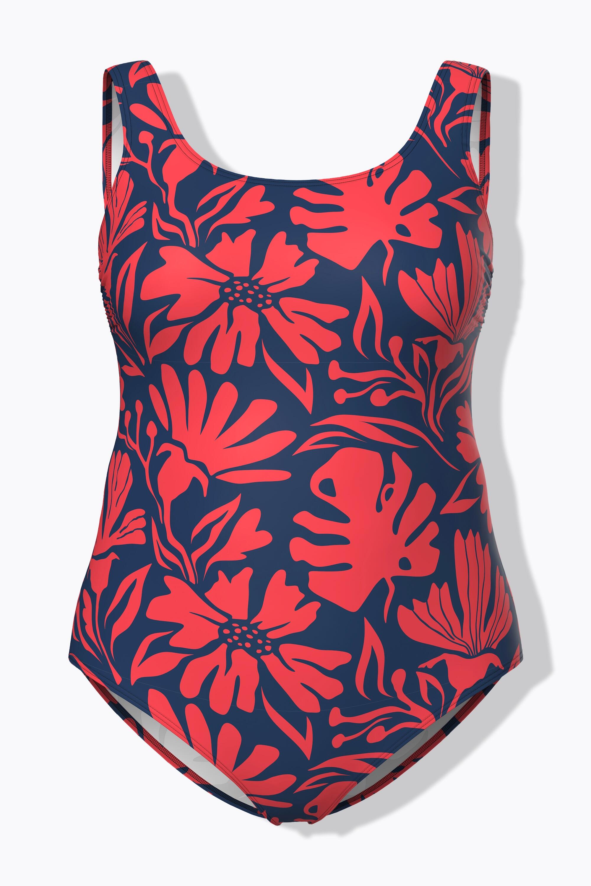 Femme Maillot de bain sans bonnets souples motif coraux décolleté rond 6/7